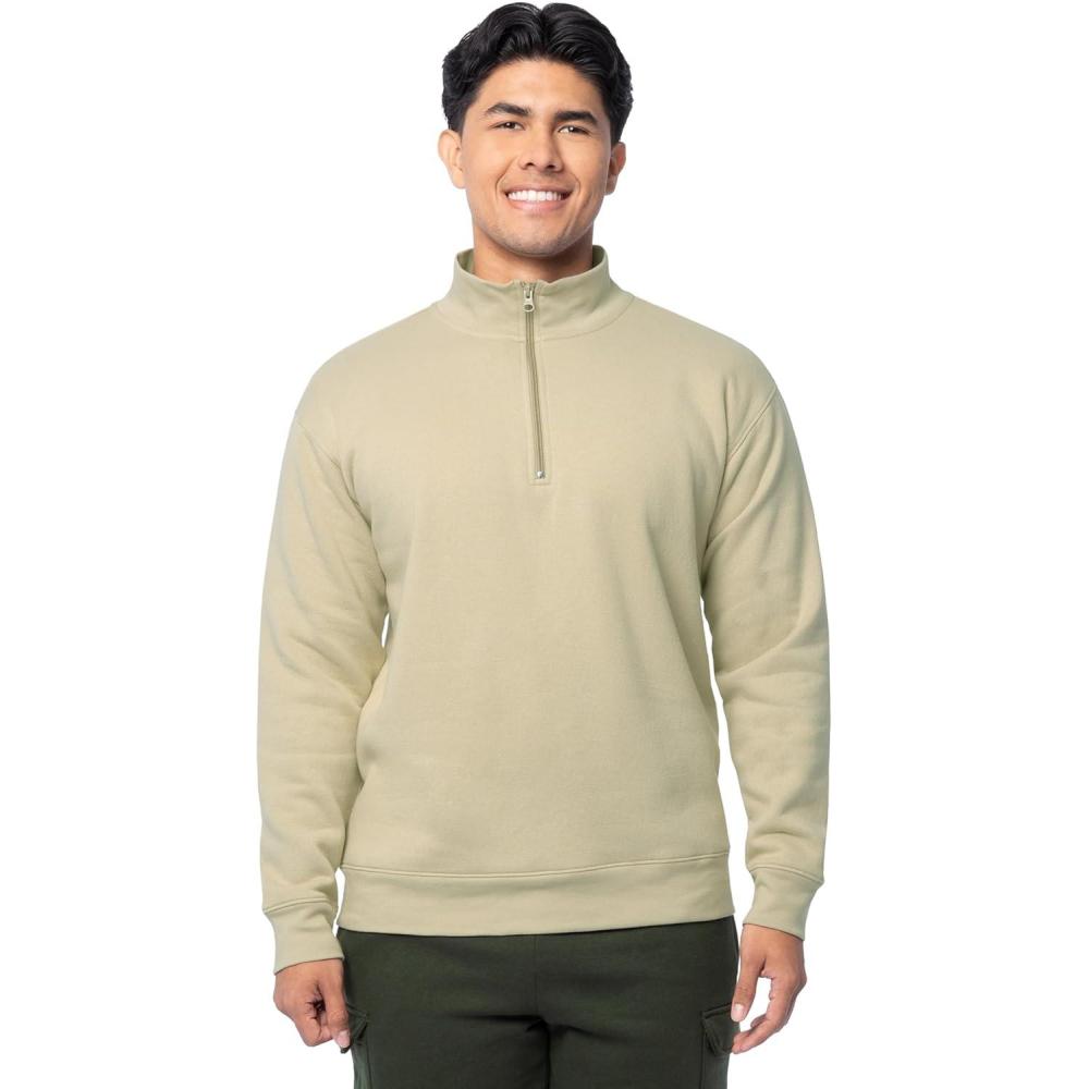 imageFruit of the Loom Mens Fleece QuarterZip Pullover SweatshirtEucalyptus