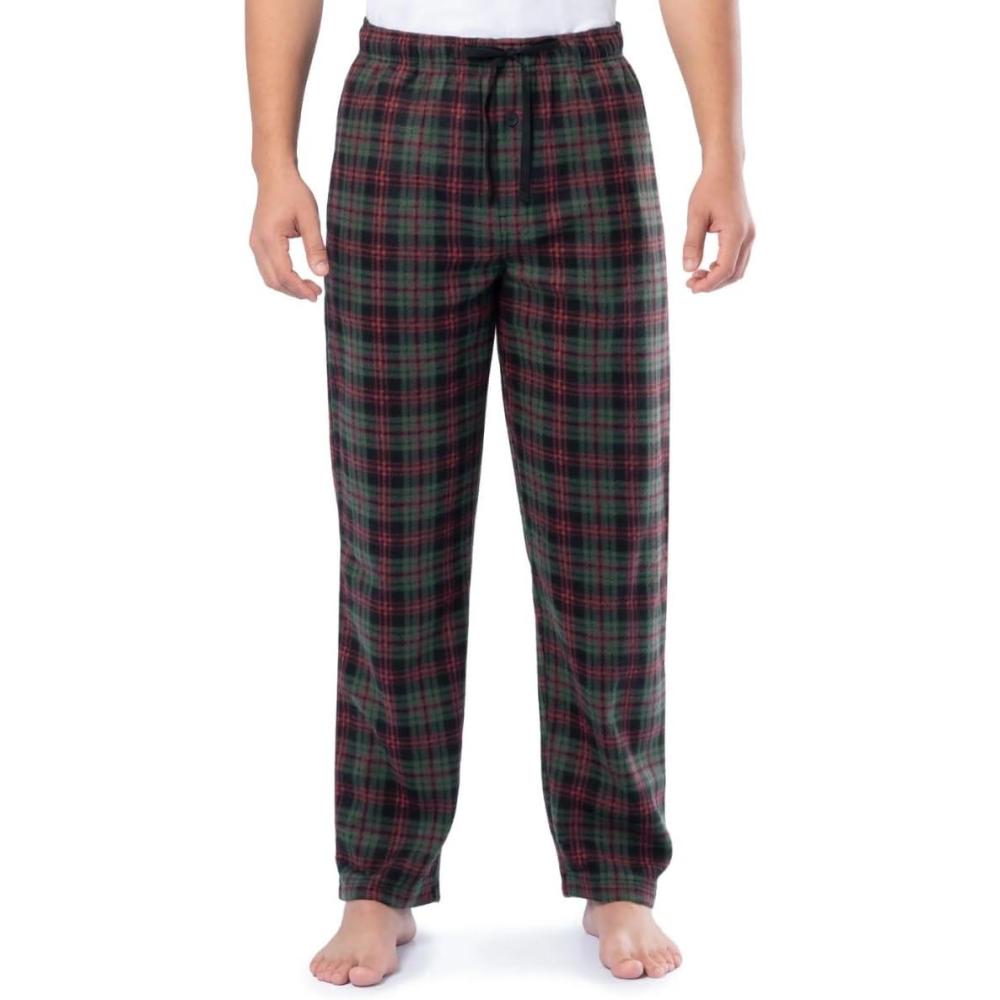 imageFruit of the Loom Mens Soft Flannel Pajama Lounge Sleep PantGreen