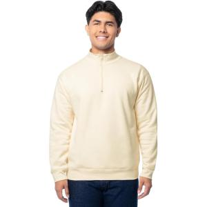 Fruit of the Loom Men’s Fleece Quarter-Zip Pullover Sweatshirt(Buttercream)