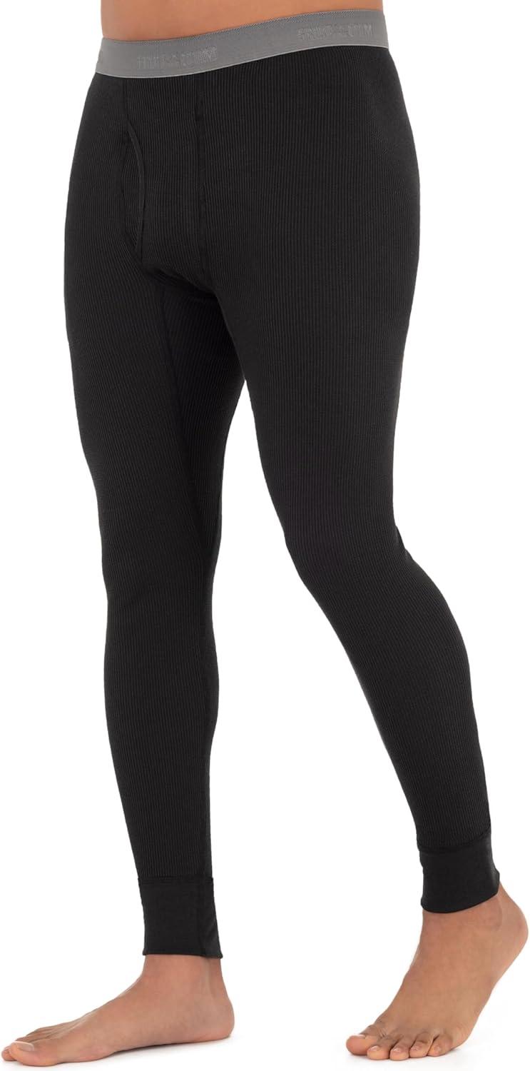 imageFruit of The Loom Mens Recycled Premium Waffle Thermal Underwear Long Johns Bottom 1 2 3 and 4 PacksBlack 1 Pack