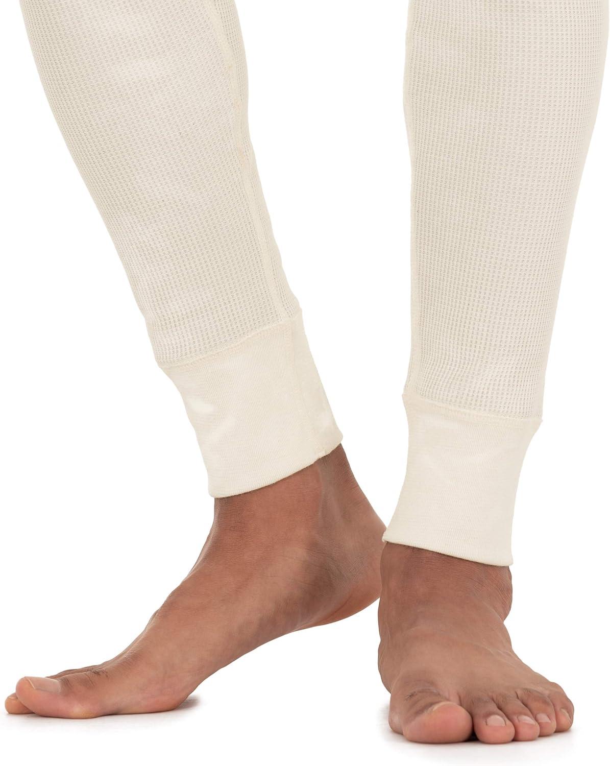 imageFruit of The Loom Mens Recycled Premium Waffle Thermal Underwear Long Johns Bottom 1 2 3 and 4 PacksBlackNatural 2 Pack