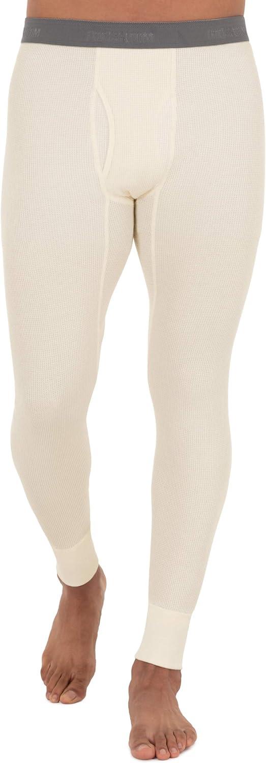imageFruit of The Loom Mens Recycled Premium Waffle Thermal Underwear Long Johns Bottom 1 2 3 and 4 PacksBlackNatural 2 Pack