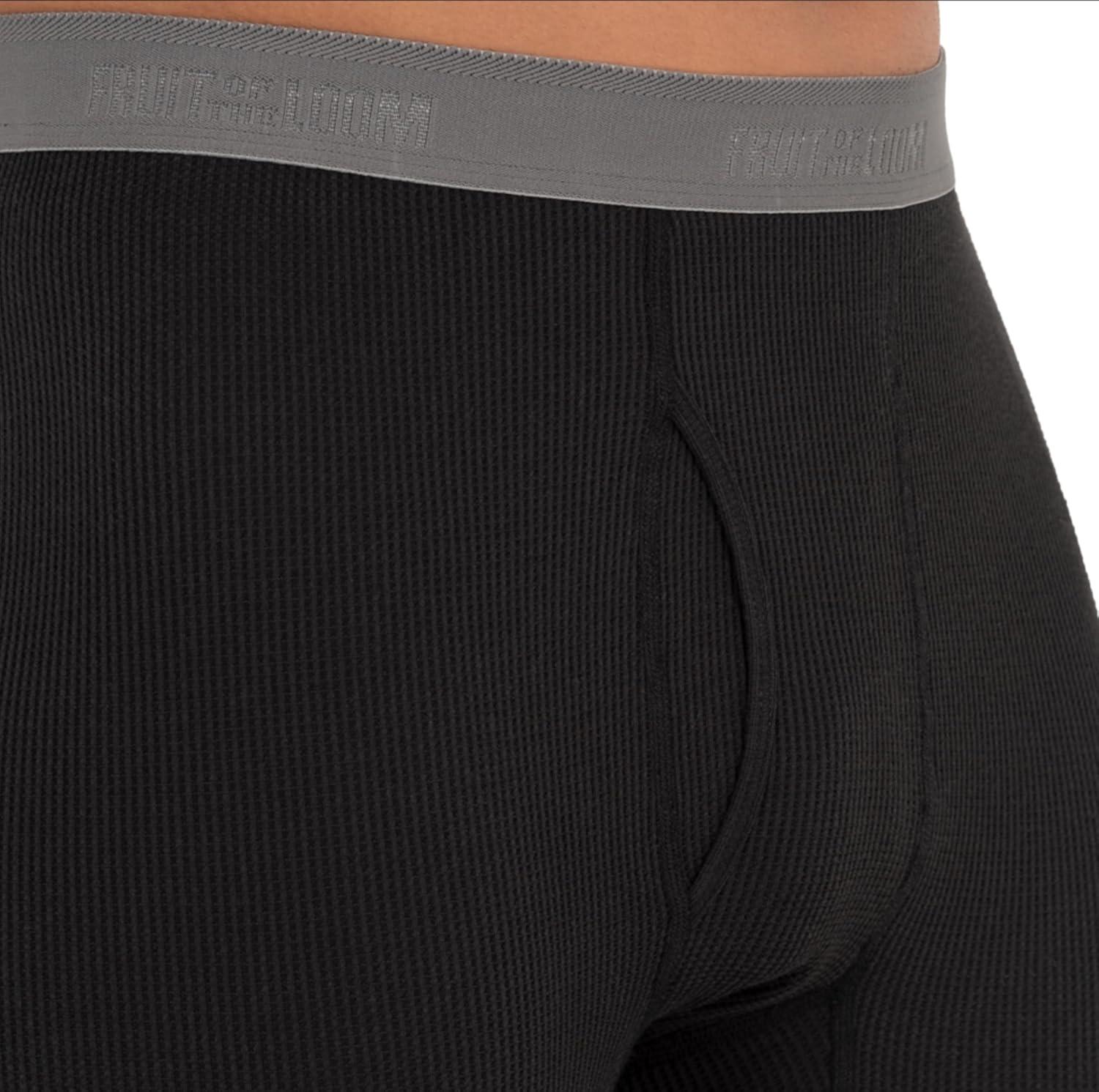 imageFruit of The Loom Mens Recycled Premium Waffle Thermal Underwear Long Johns Bottom 1 2 3 and 4 PacksBlackNavy 2 Pack
