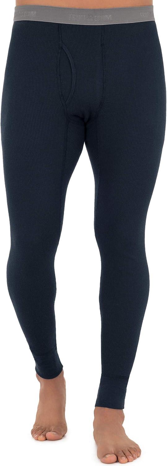 imageFruit of The Loom Mens Recycled Premium Waffle Thermal Underwear Long Johns Bottom 1 2 3 and 4 PacksBlackNavy 2 Pack