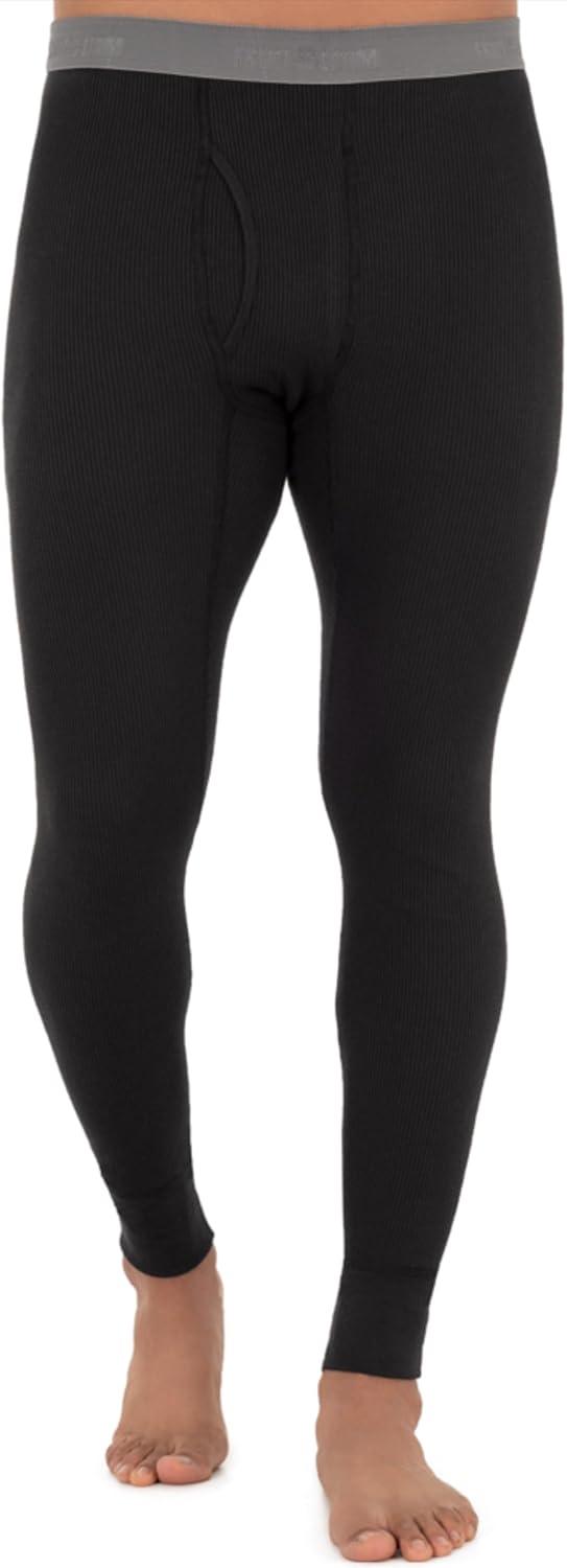 imageFruit of The Loom Mens Recycled Premium Waffle Thermal Underwear Long Johns Bottom 1 2 3 and 4 PacksBlackNavy 2 Pack