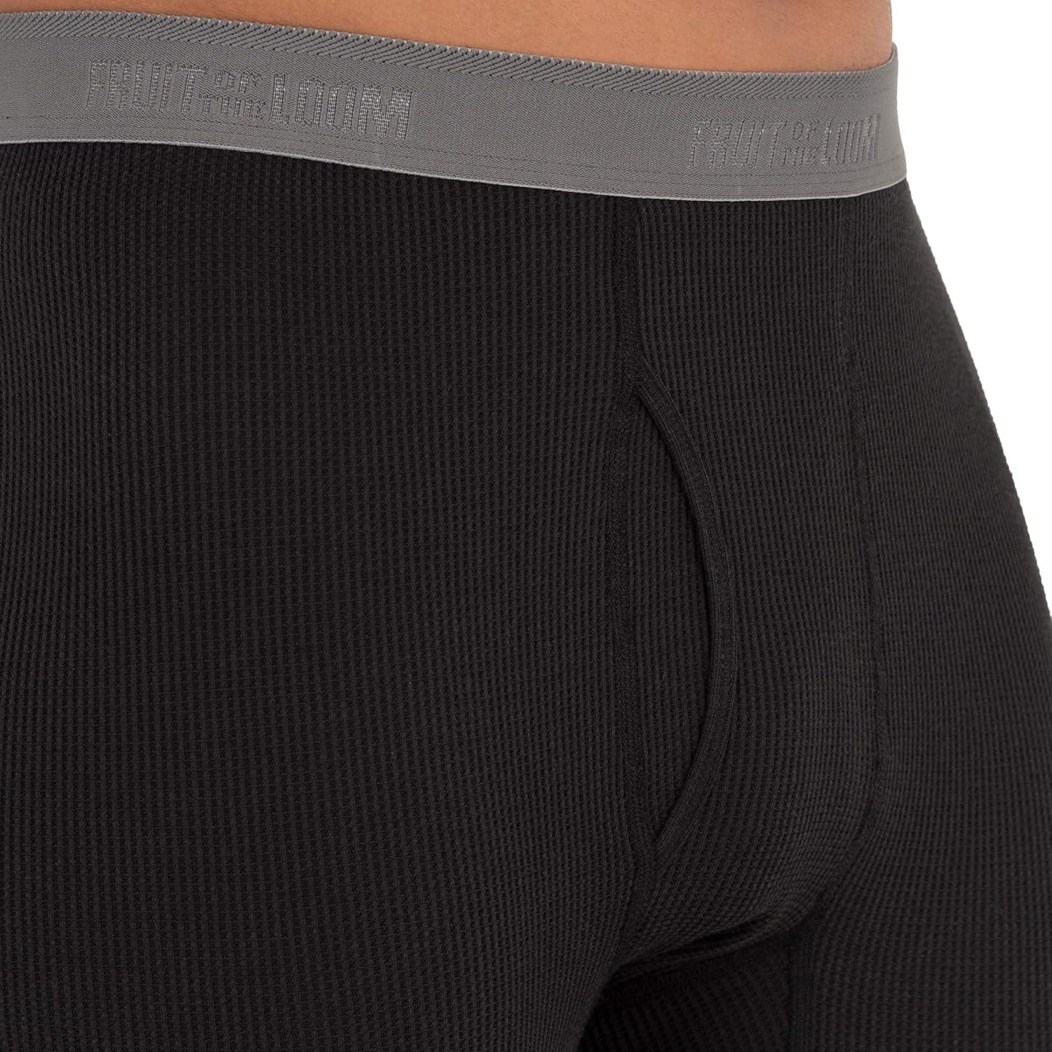 imageFruit of The Loom Mens Recycled Premium Waffle Thermal Underwear Long Johns Bottom 1 2 3 and 4 PacksGreystone HeatherGreystone HeatherBlack 3 Pack