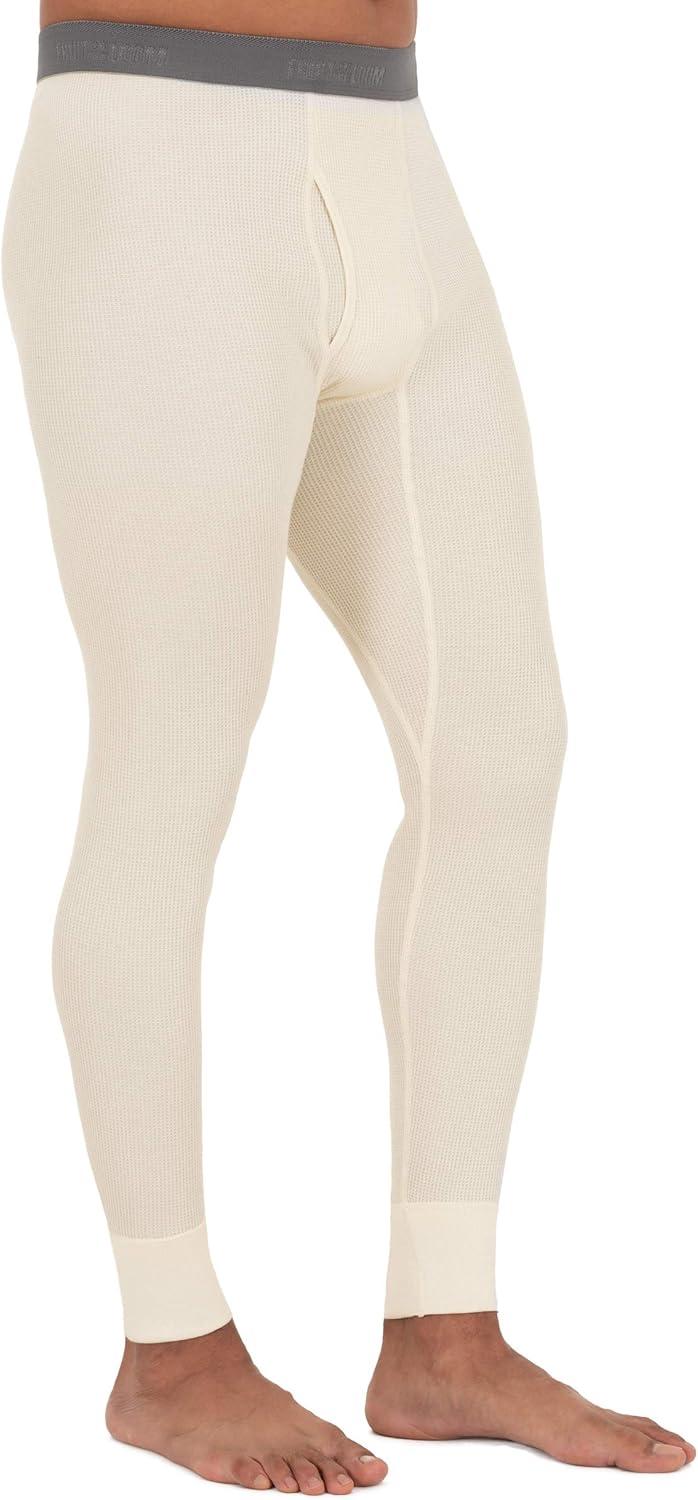 imageFruit of The Loom Mens Recycled Premium Waffle Thermal Underwear Long Johns Bottom 1 2 3 and 4 PacksNatural 1 Pack