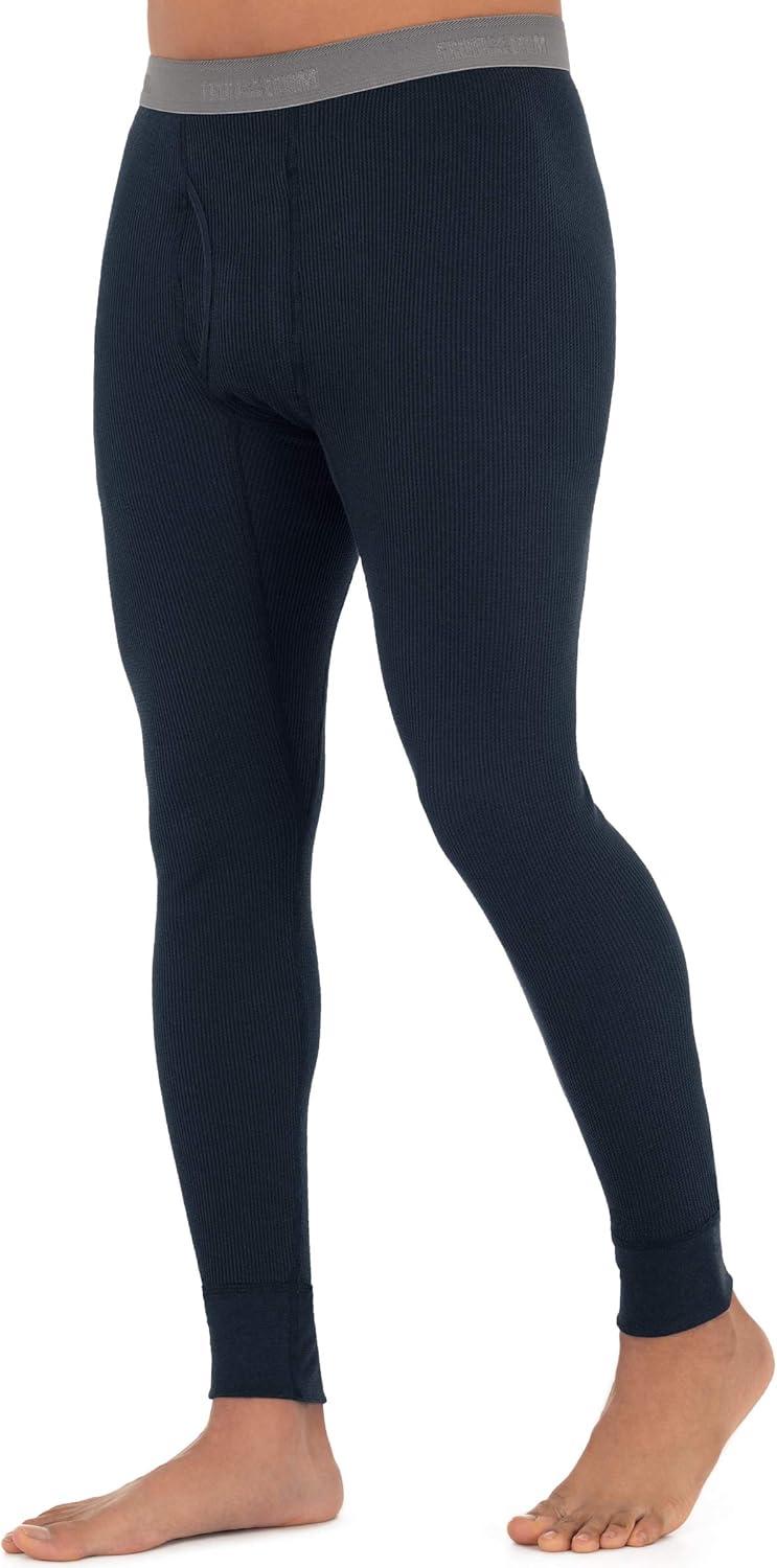 imageFruit of The Loom Mens Recycled Premium Waffle Thermal Underwear Long Johns Bottom 1 2 3 and 4 PacksNavy 1 Pack