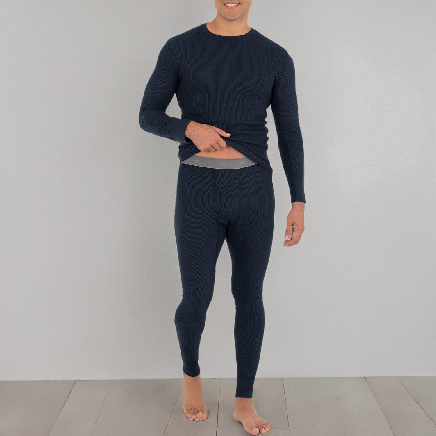 imageFruit of The Loom Mens Recycled Premium Waffle Thermal Underwear Long Johns Bottom 1 2 3 and 4 PacksNavy 1 Pack