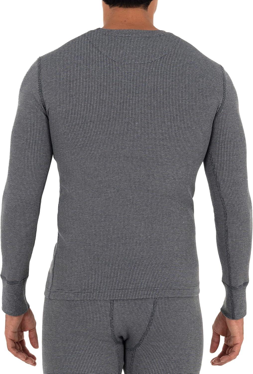 imageFruit of The Loom Mens Recycled Waffle Thermal Underwear Henley Top 1 and 2 PacksGreystone Heather