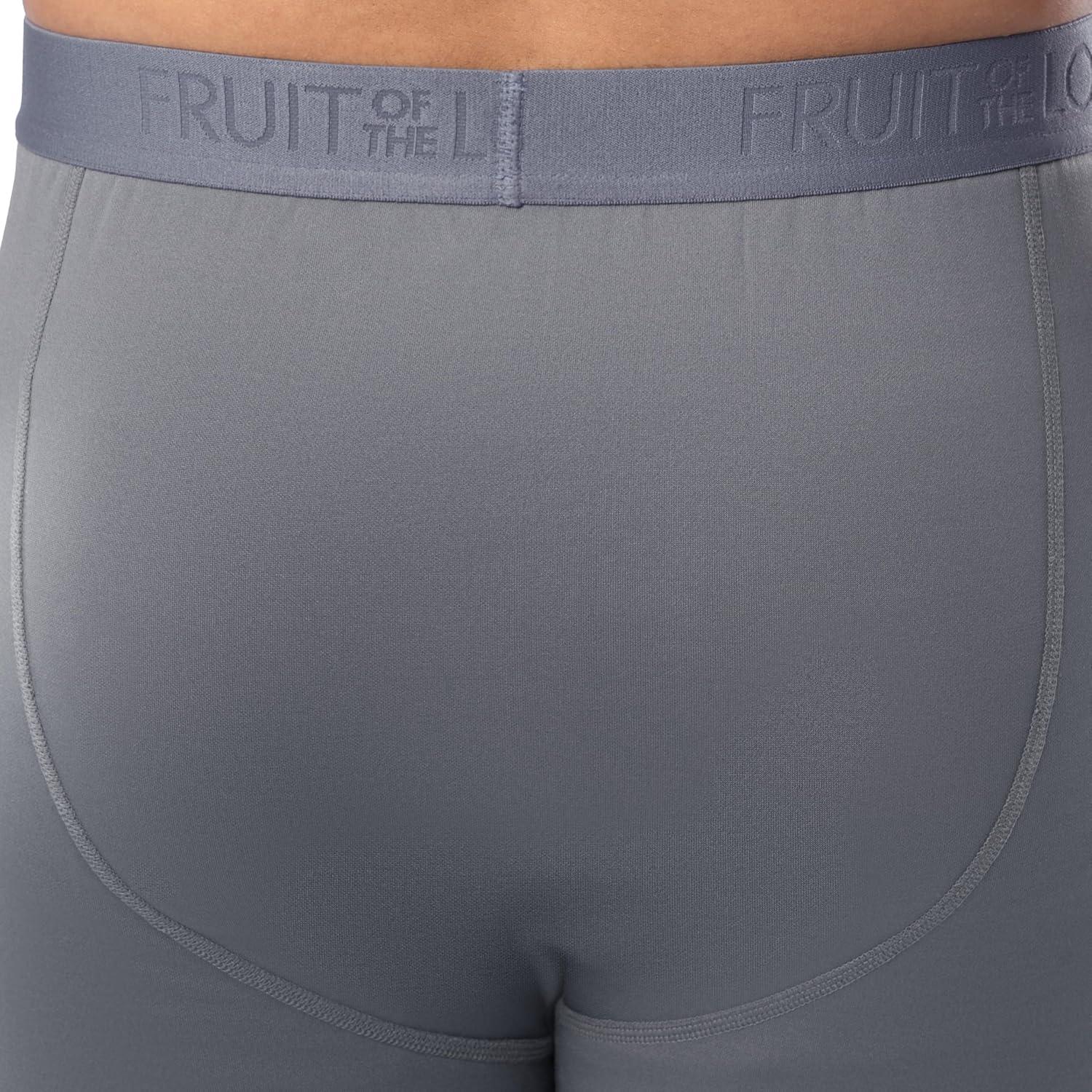 imageFruit of the Loom Mens Heavyweight Brushed Back Fleece Thermal Underwear Base Layer SetGrey