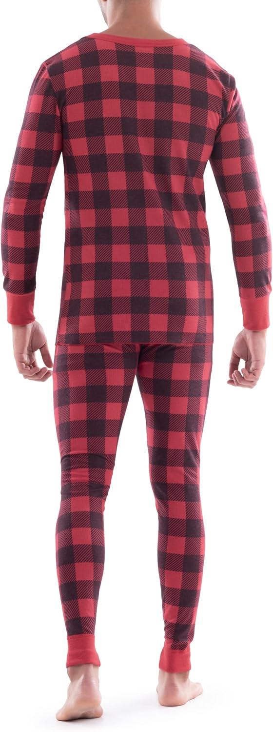 imageFruit of the Loom Mens Recycled Waffle Thermal Underwear Set Top and BottomBuffalo Plaid