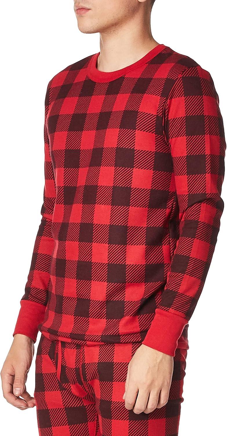 imageFruit of the Loom Mens Recycled Waffle Thermal Underwear Set Top and BottomBuffalo Plaid