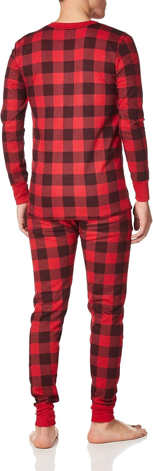 imageFruit of the Loom Mens Recycled Waffle Thermal Underwear Set Top and BottomBuffalo Plaid