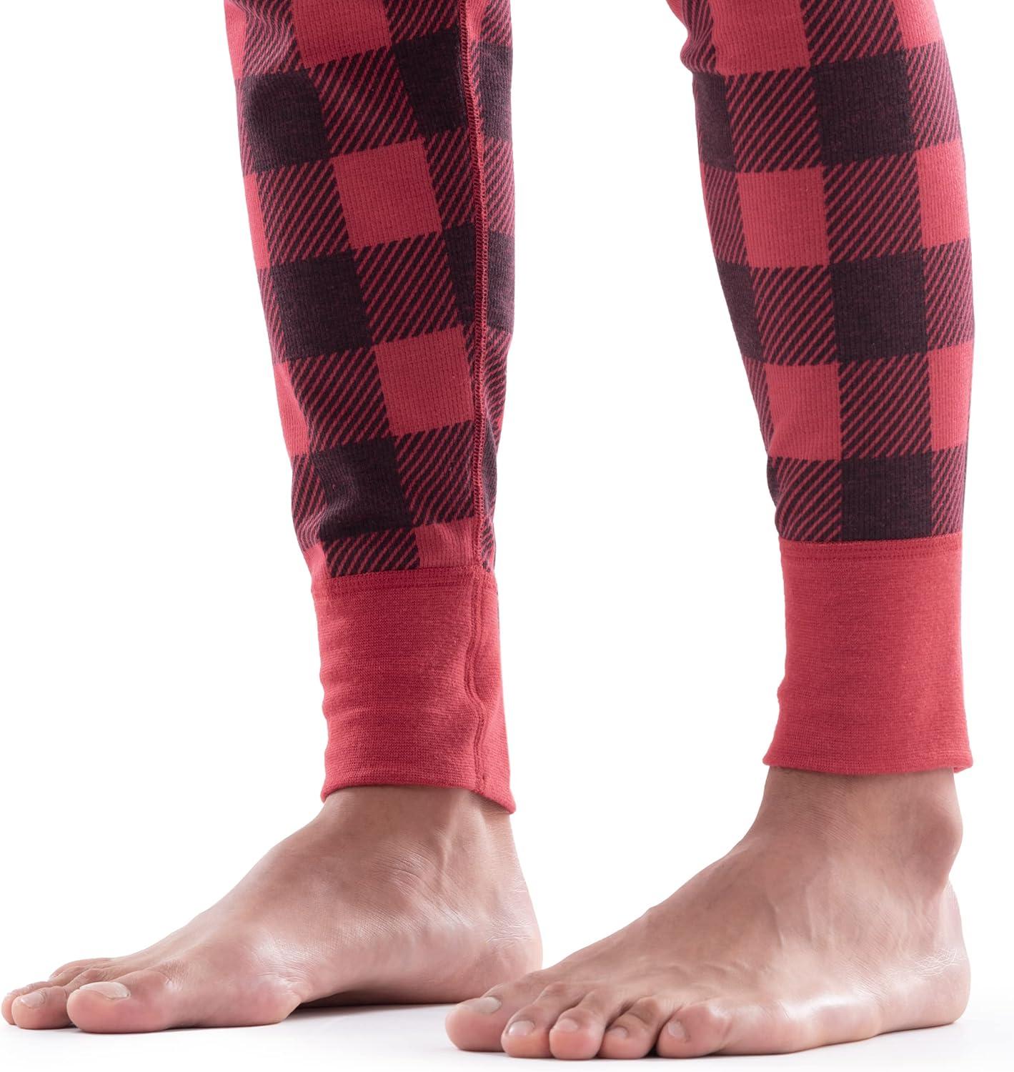 imageFruit of the Loom Mens Recycled Waffle Thermal Underwear Set Top and BottomBuffalo Plaid