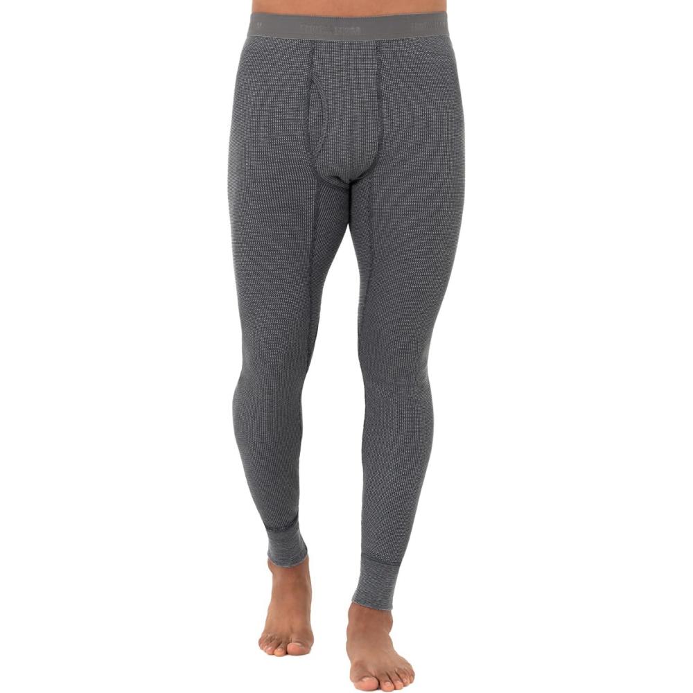 imageFruit of The Loom Mens Recycled Premium Waffle Thermal Underwear Long Johns Bottom 1 2 3 and 4 PacksGreystone Heather 1 Pack