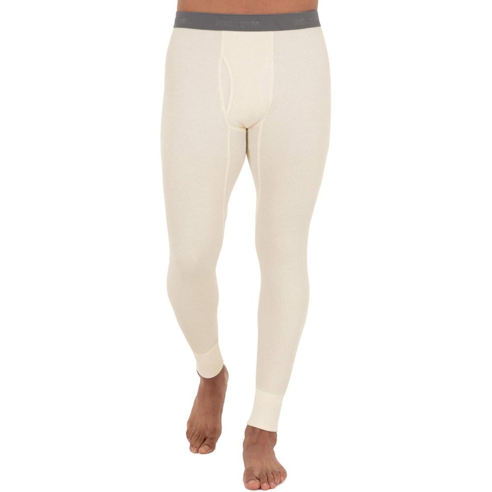 imageFruit of The Loom Mens Recycled Premium Waffle Thermal Underwear Long Johns Bottom 1 2 3 and 4 PacksNatural 1 Pack