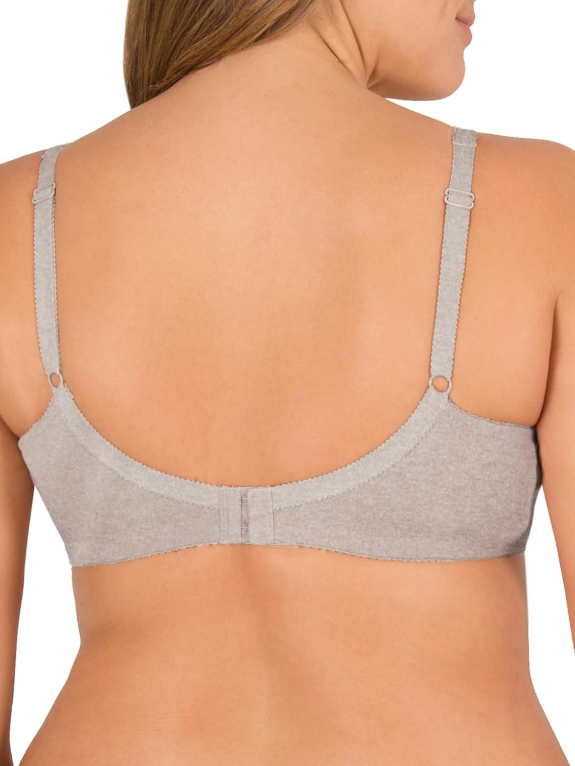 imageFruit of The Loom Womens Cotton Soft Cup Bra WireFree with Seamed Design for Extra SupportHeather Grey