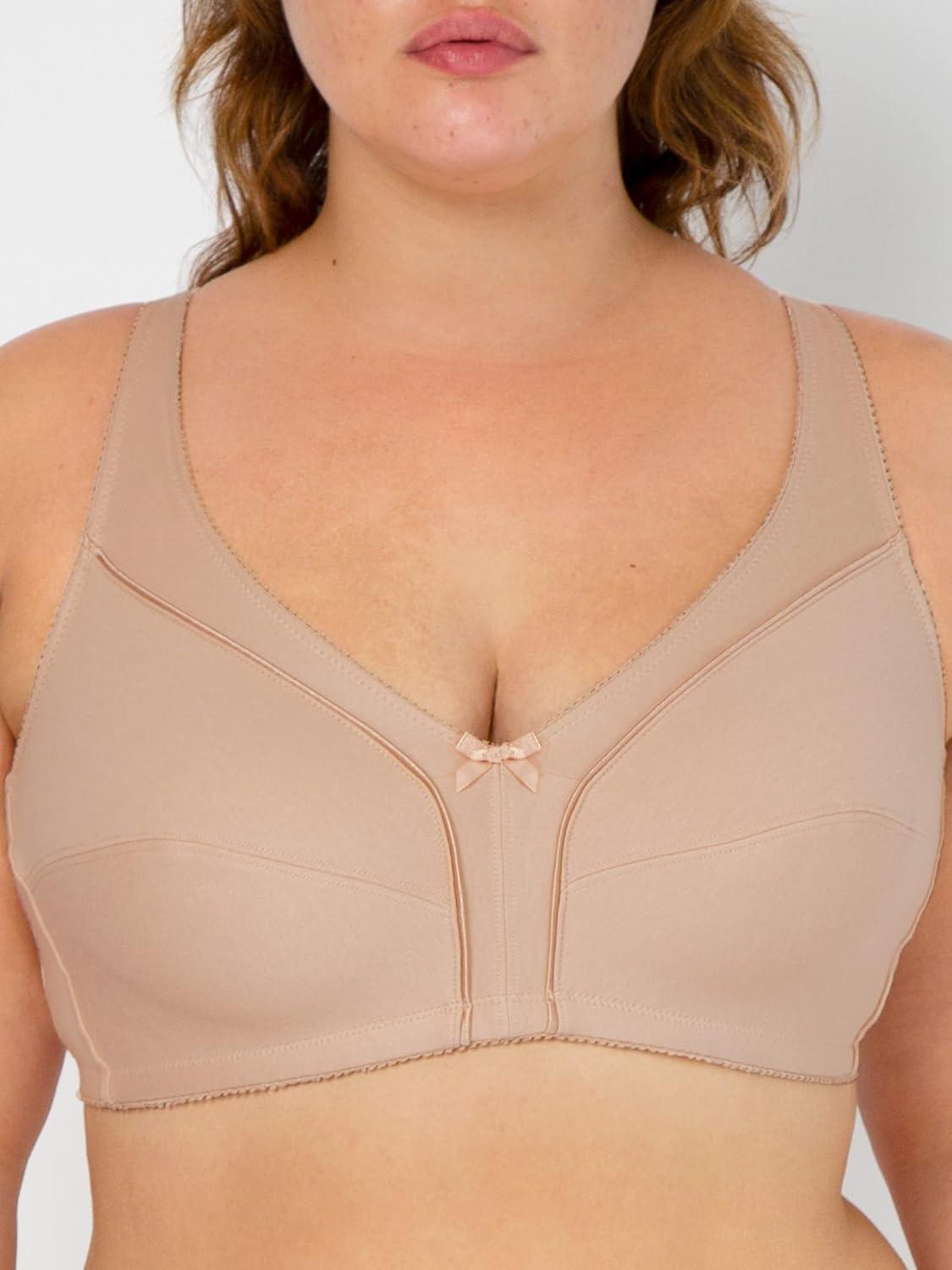 imageFruit of The Loom Womens Cotton Soft Cup Bra WireFree with Seamed Design for Extra SupportWhite 86ck Sand