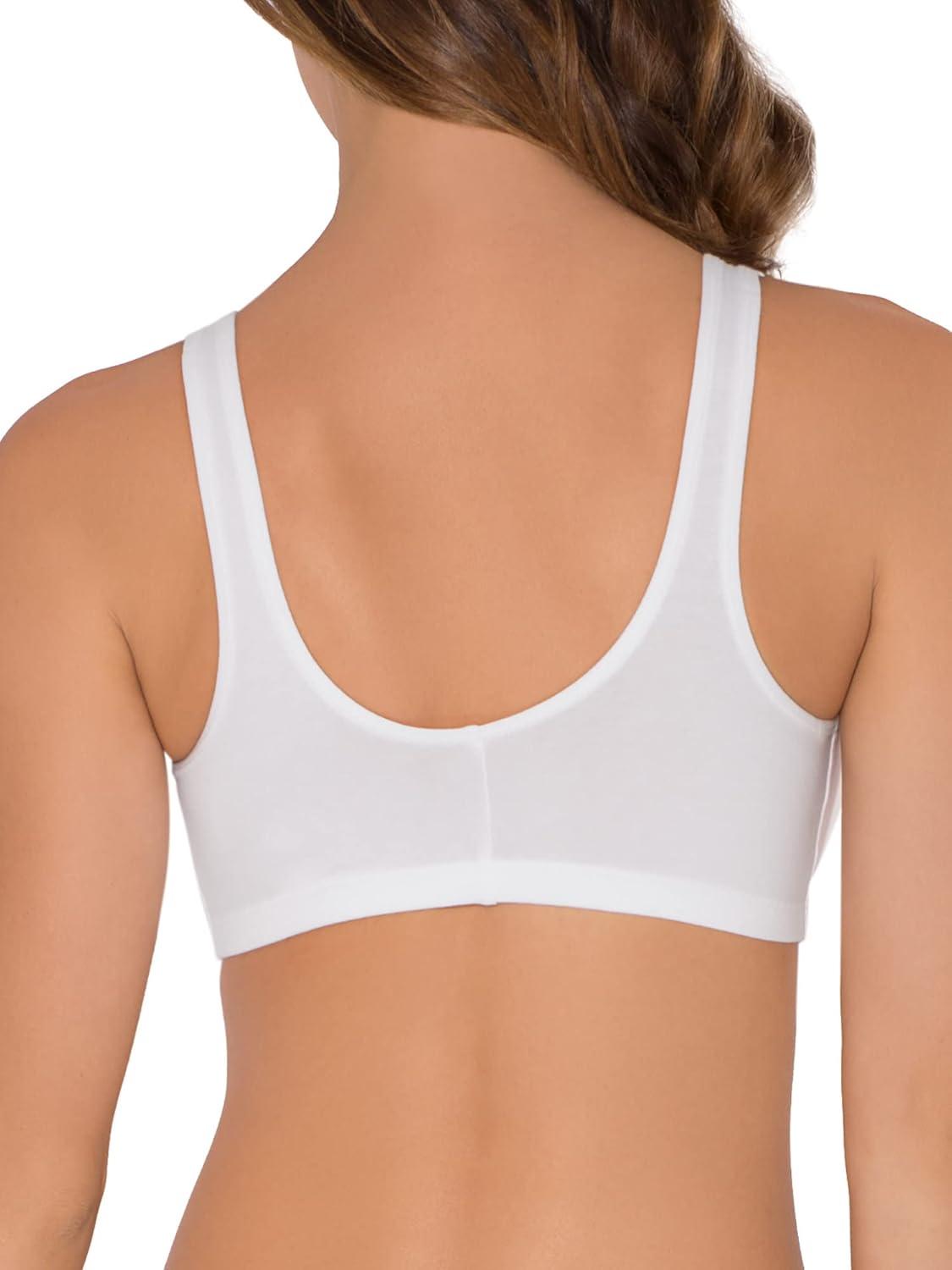 imageFruit of the Loom Woments Front Close Racerback Sport Bra 2 PackBlackWhiteHeather Grey 3pack