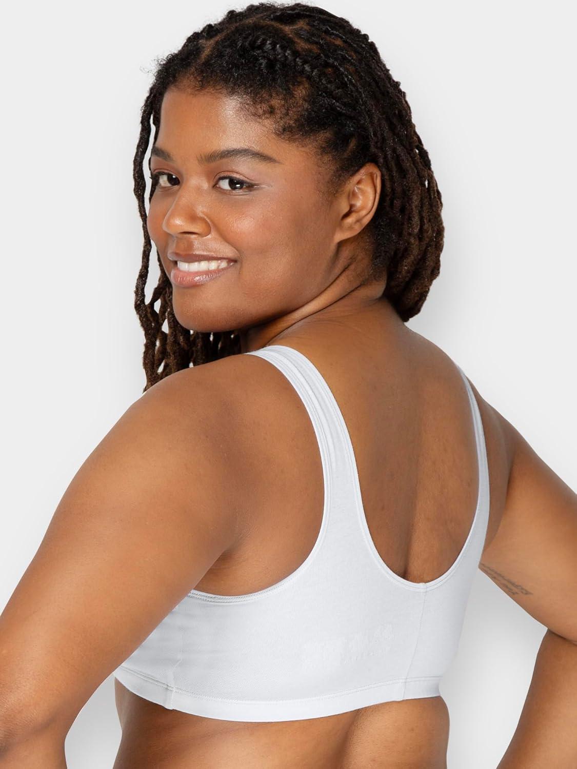 imageFruit of the Loom Woments Front Close Racerback Sport Bra 2 PackBlackWhiteHeather Grey 3pack