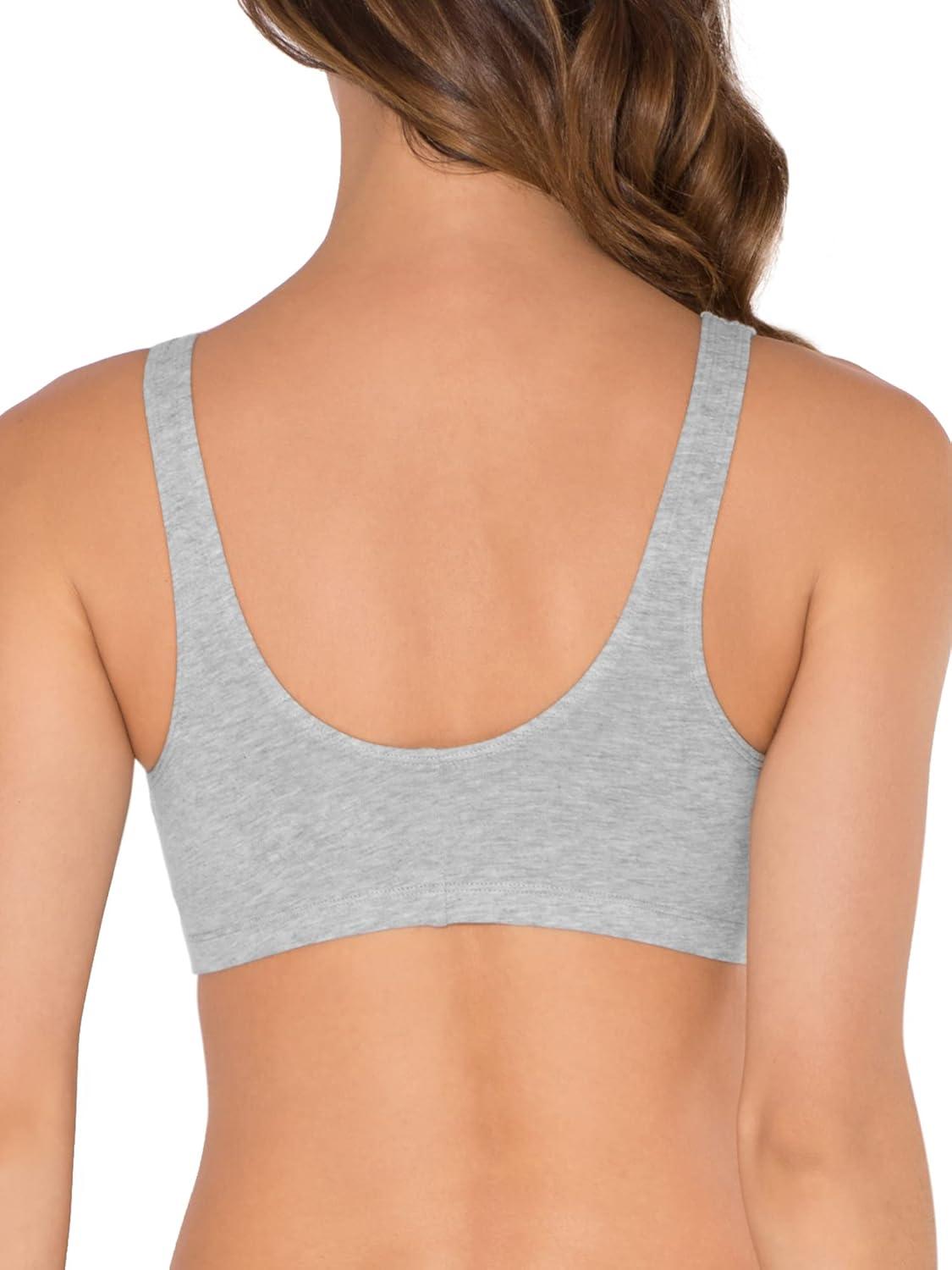 imageFruit of the Loom Woments Front Close Racerback Sport Bra 2 PackBlue Gem HeatherWhiteGrey 3pack