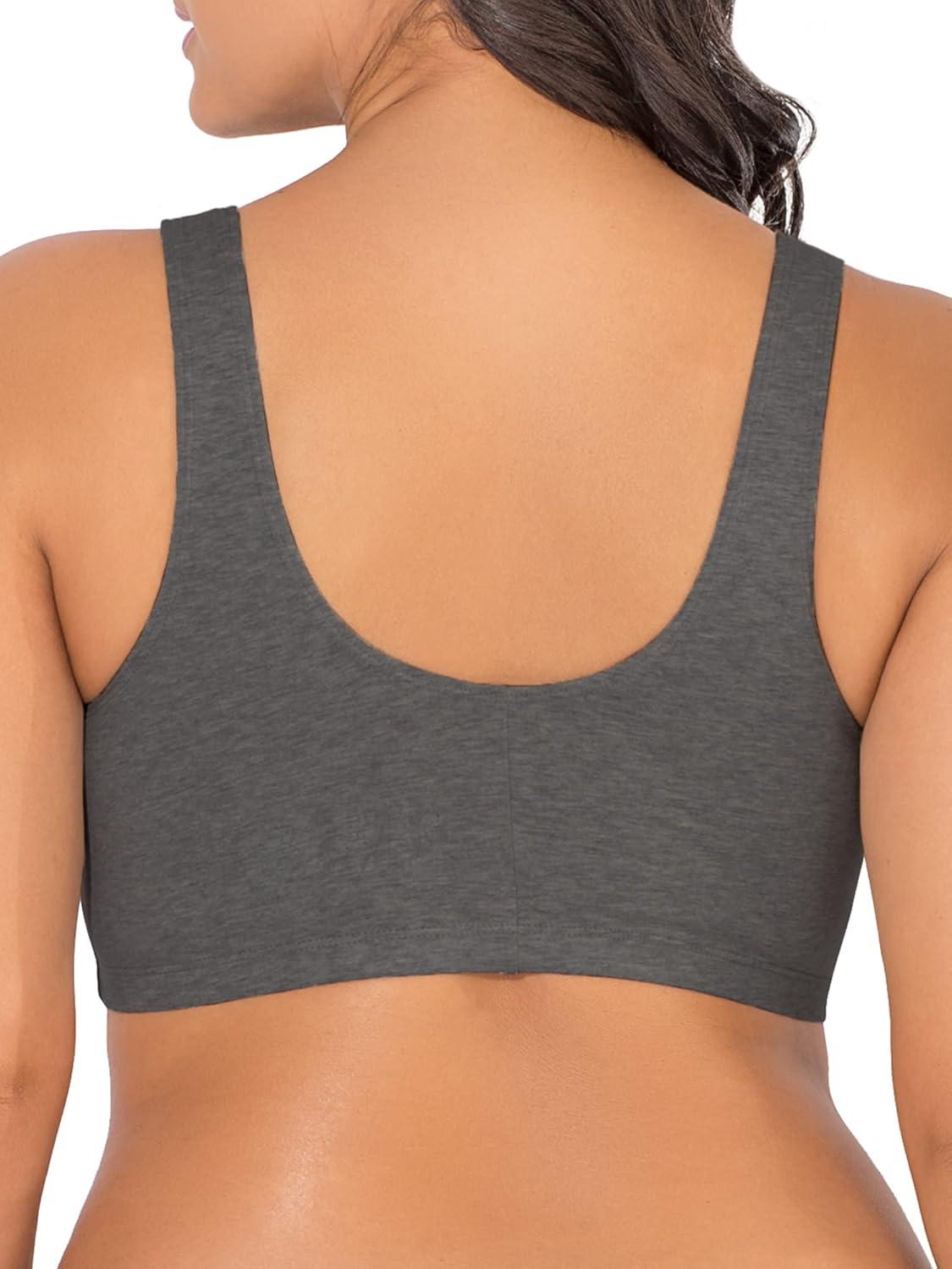 imageFruit of the Loom Woments Front Close Racerback Sport Bra 2 PackBlushing RoseCharcoal Heather 2pack