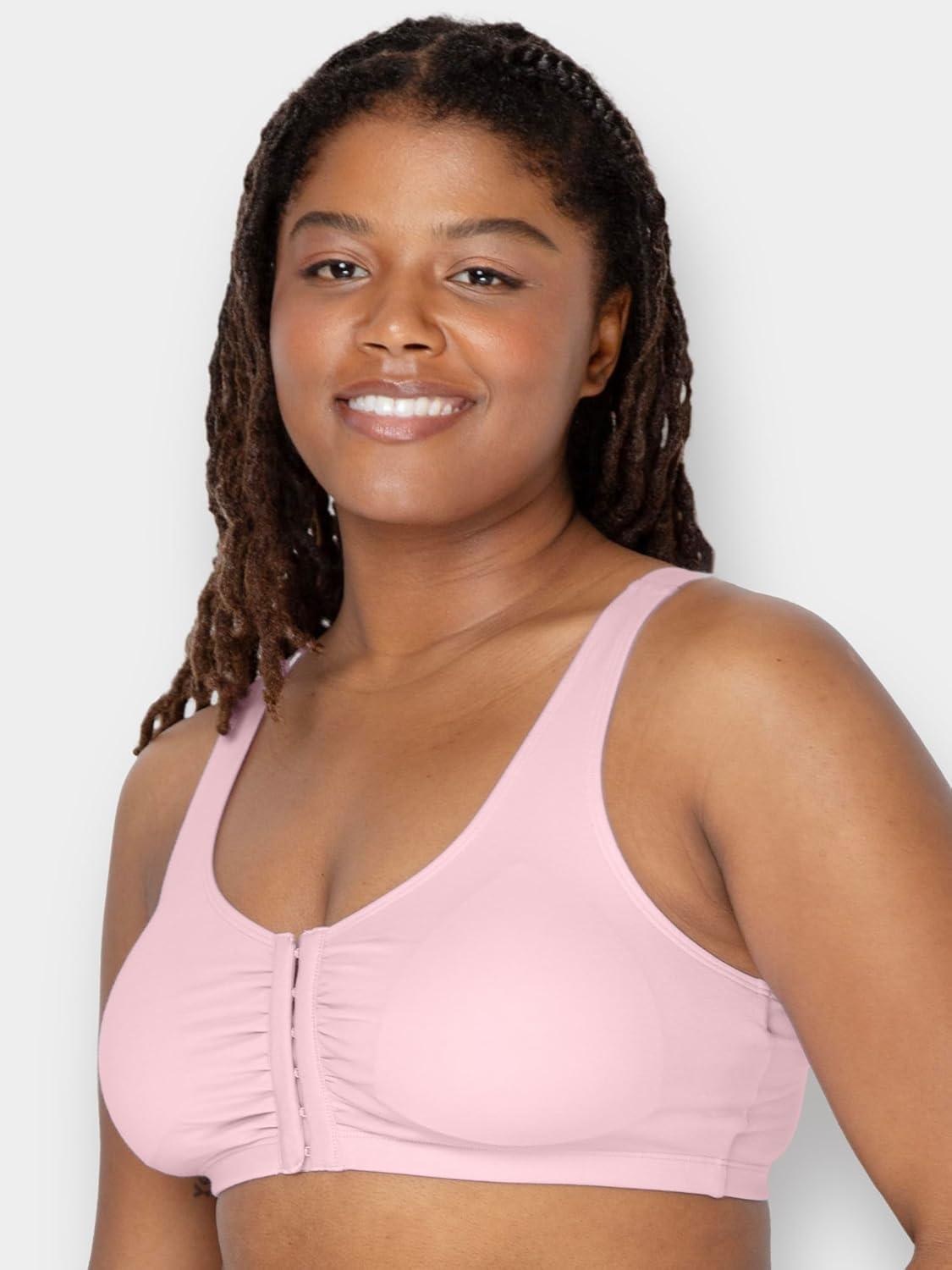 imageFruit of the Loom Woments Front Close Racerback Sport Bra 2 PackBlushing RoseCharcoal Heather 2pack