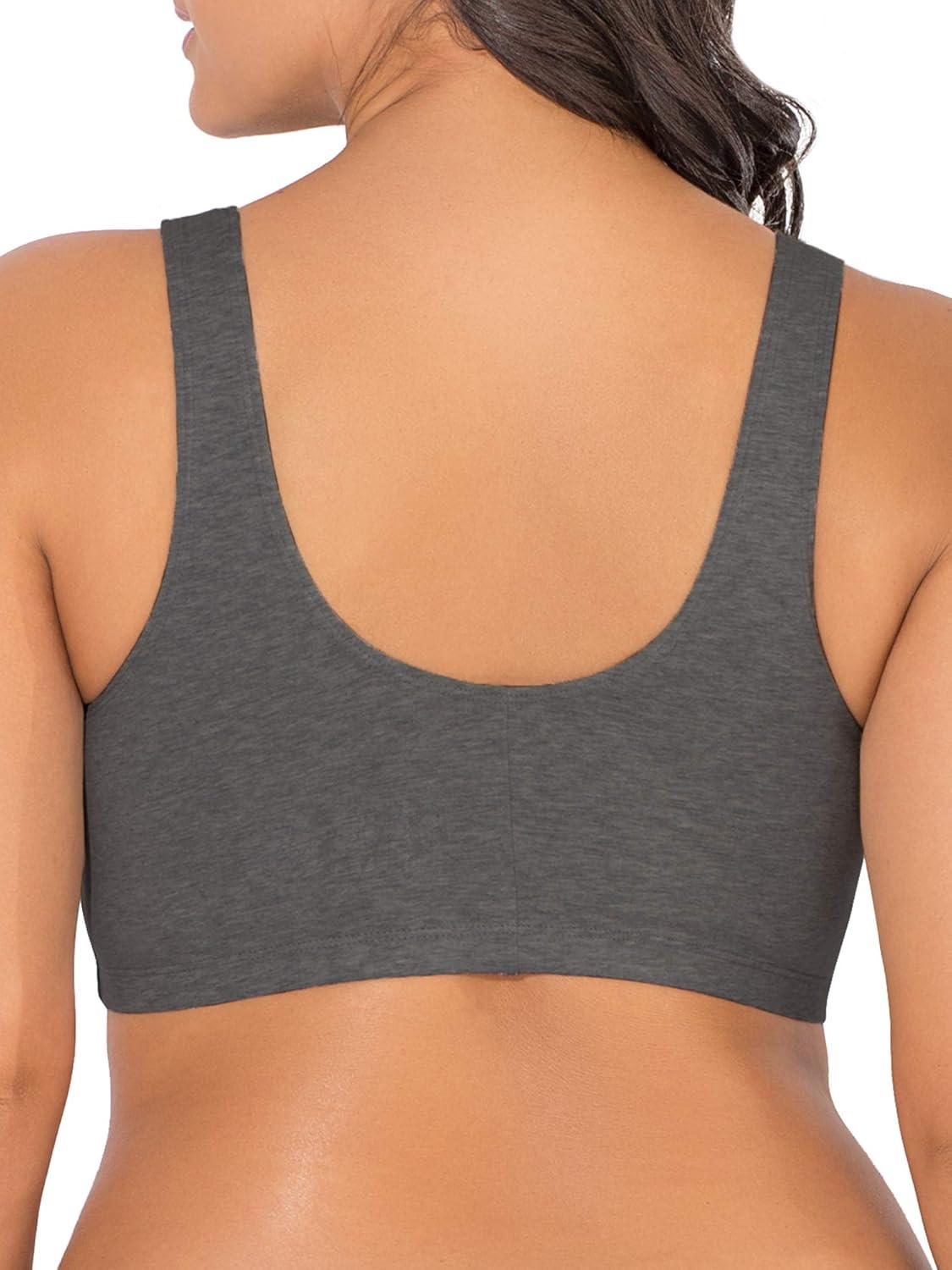 imageFruit of the Loom Woments Front Close Racerback Sport Bra 2 PackBlushing RoseCharcoalWhite 3pack
