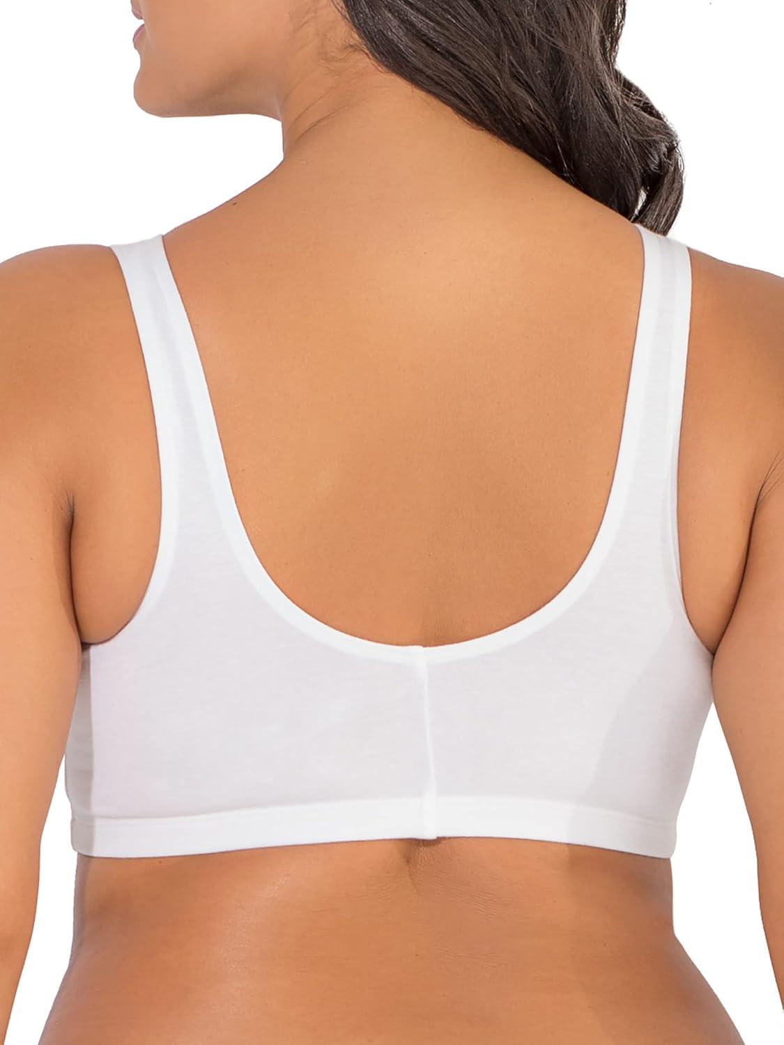 imageFruit of the Loom Woments Front Close Racerback Sport Bra 2 PackHeather GreyWhite 2pack