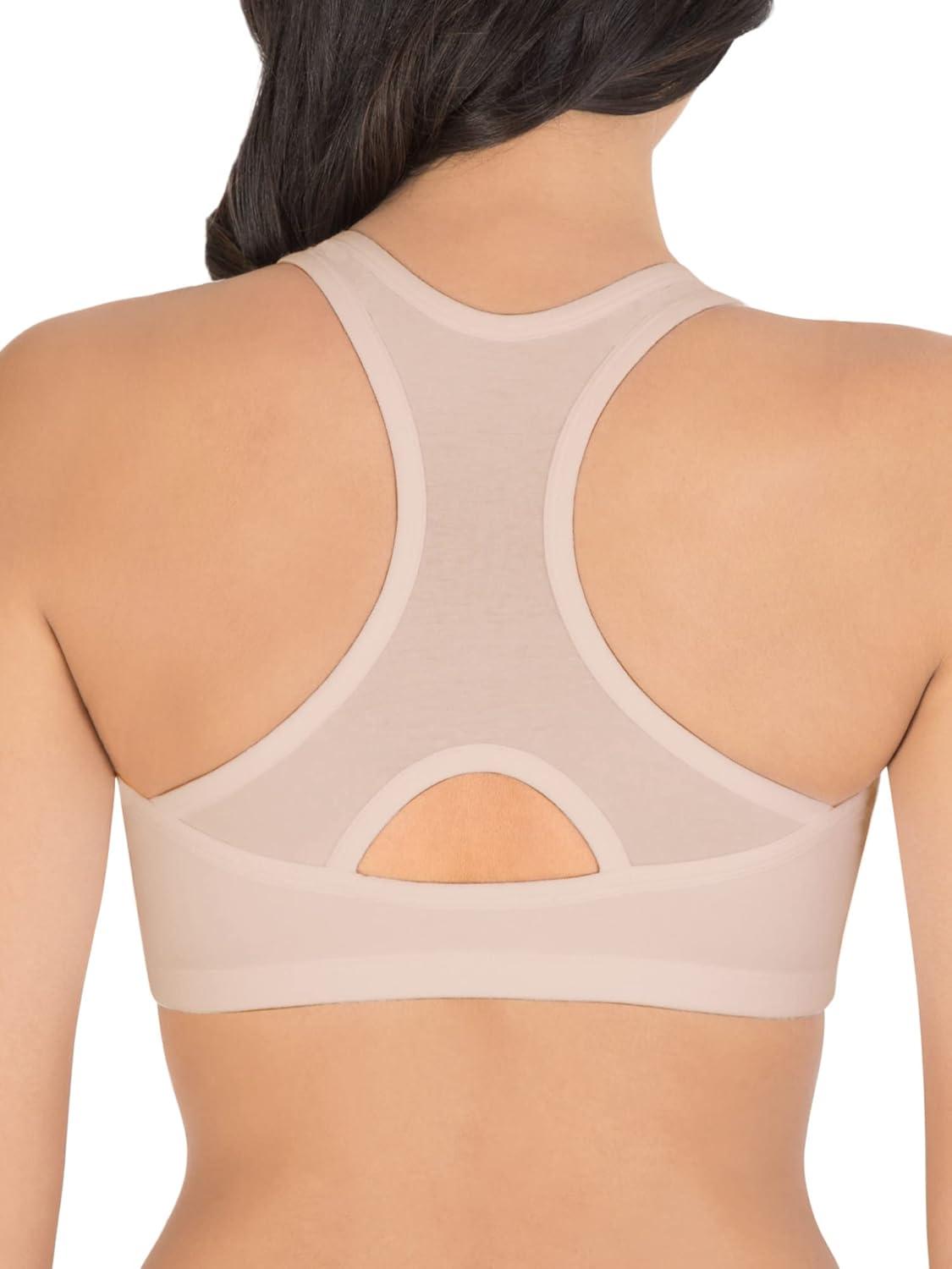 imageFruit of the Loom Woments Front Close Racerback Sport Bra 2 PackSandBlack Hue