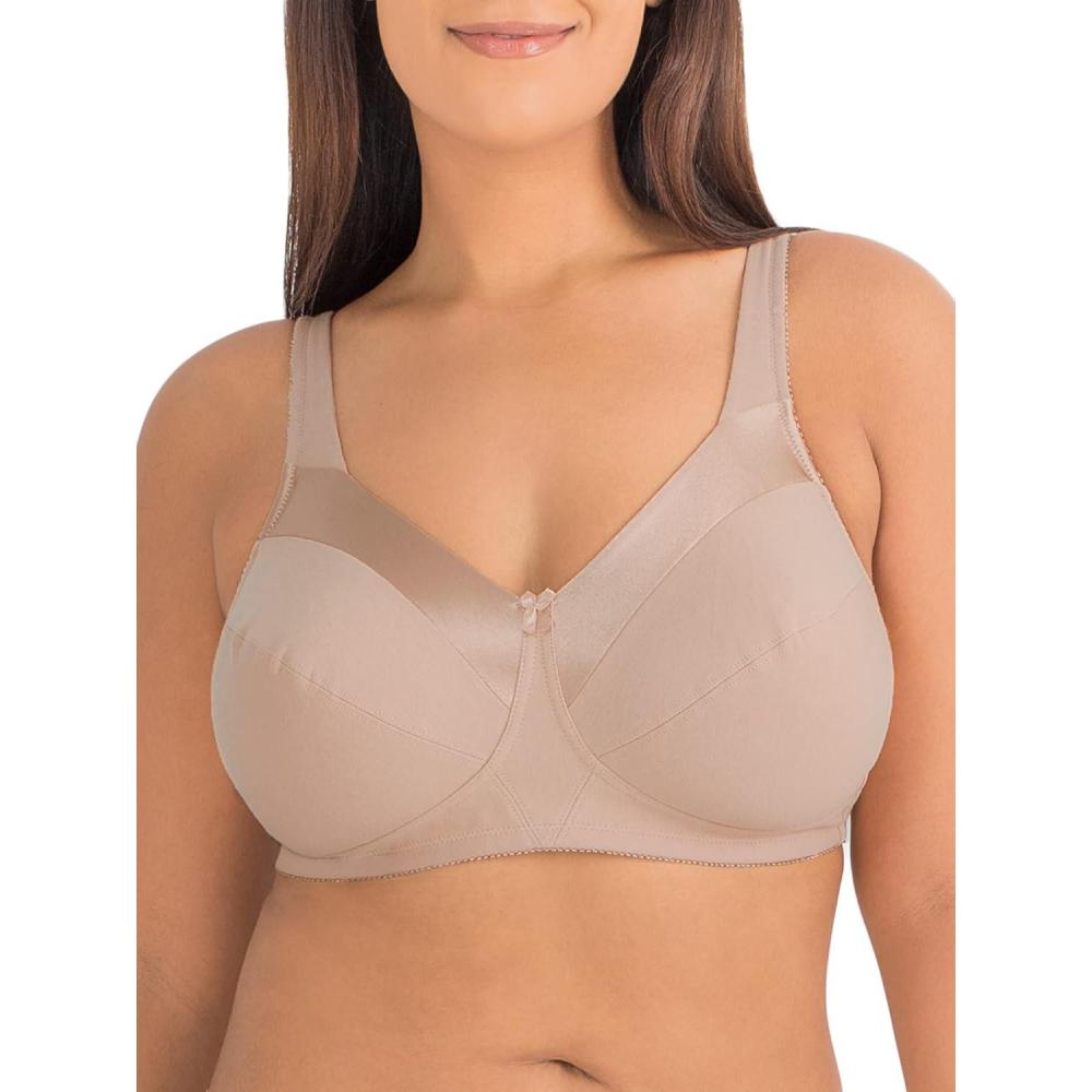 imageFruit of The Loom Womens Cotton Soft Cup Bra WireFree with Seamed Design for Extra SupportSand