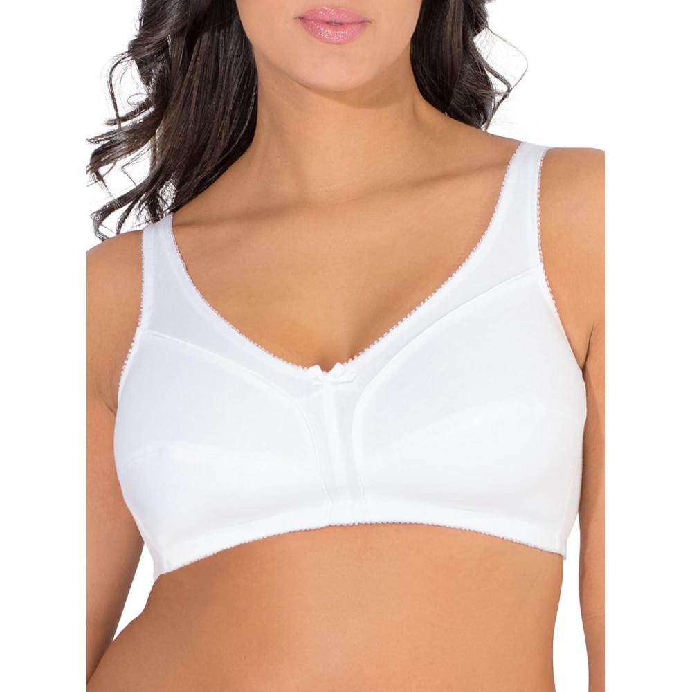 imageFruit of The Loom Womens Cotton Soft Cup Bra WireFree with Seamed Design for Extra SupportWhite