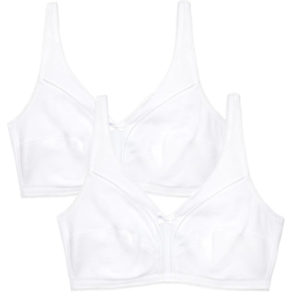 imageFruit of The Loom Womens Cotton Soft Cup Bra WireFree with Seamed Design for Extra SupportWhiteWhite