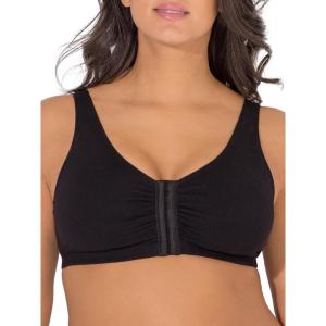 Fruit of the Loom Woment’s Front Close Racerback Sport Bra 2 Pack(Black Hue)