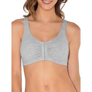 Fruit of the Loom Woment’s Front Close Racerback Sport Bra 2 Pack(Heather Grey)
