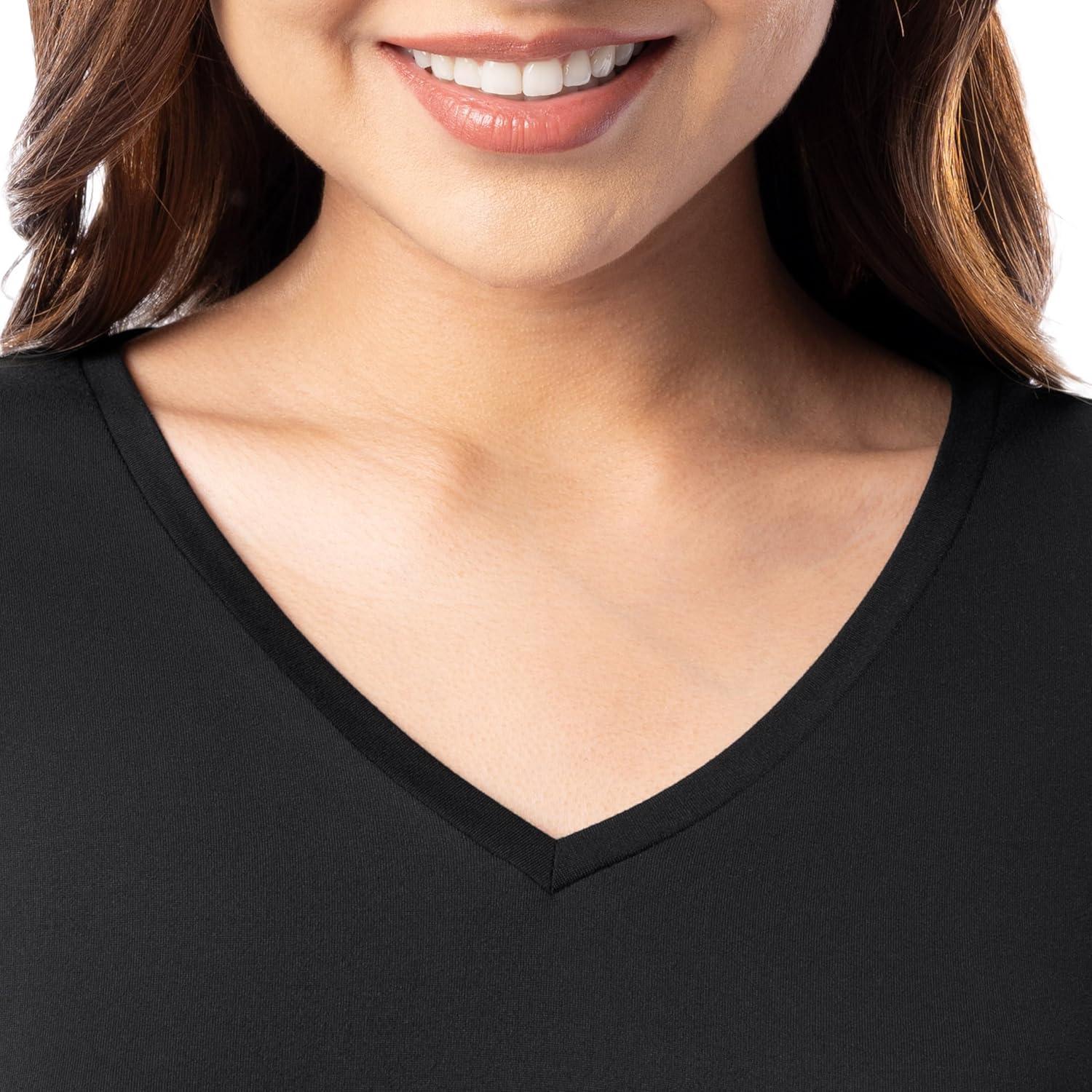 imageFruit of the Loom Womens 360 Stretch Ruffle Sleeve Vneck Tee and Capri Sleep Pajama SetBlack