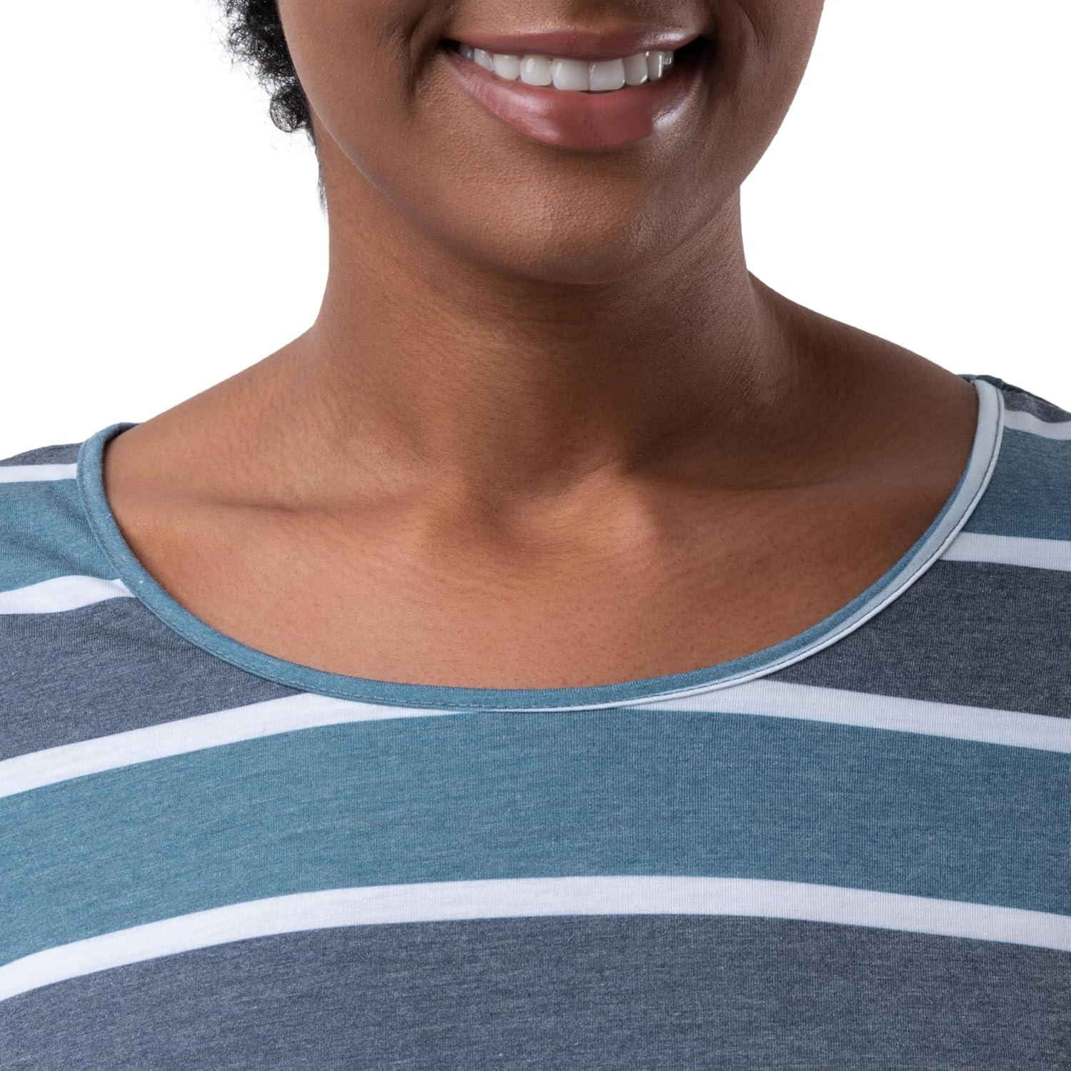 imageFruit of the Loom Womens Long Sleeve Tee and Pant 2 Piece Sleep SetBlue Stripe