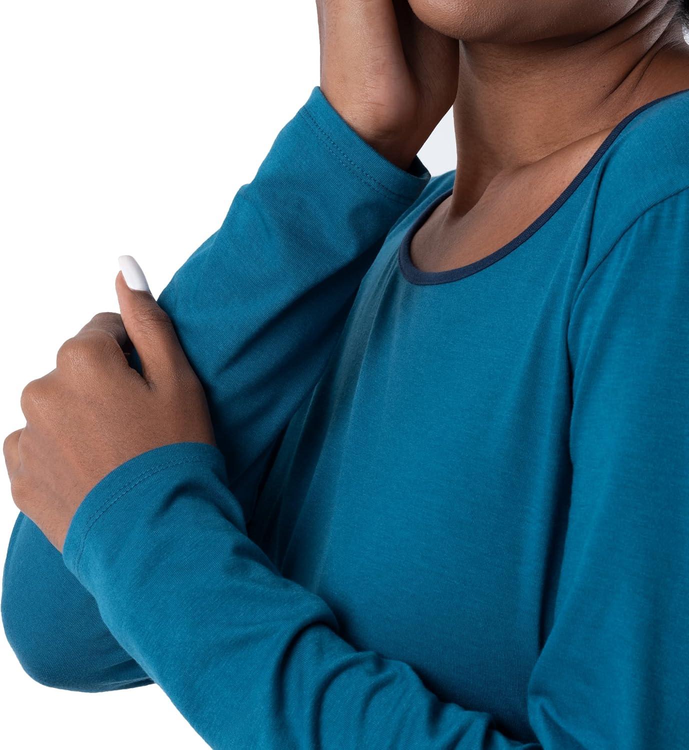 imageFruit of the Loom Womens Long Sleeve Tee and Pant 2 Piece Sleep SetDark Sea