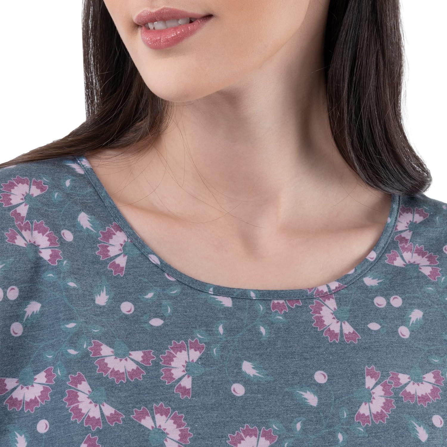 imageFruit of the Loom Womens Long Sleeve Tee and Pant 2 Piece Sleep SetFloral Print