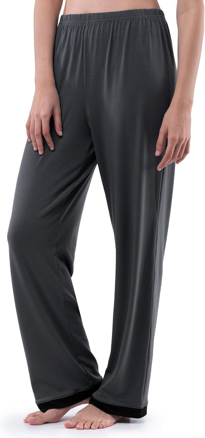 imageFruit of the Loom Womens Long Sleeve Tee and Pant 2 Piece Sleep SetGrey
