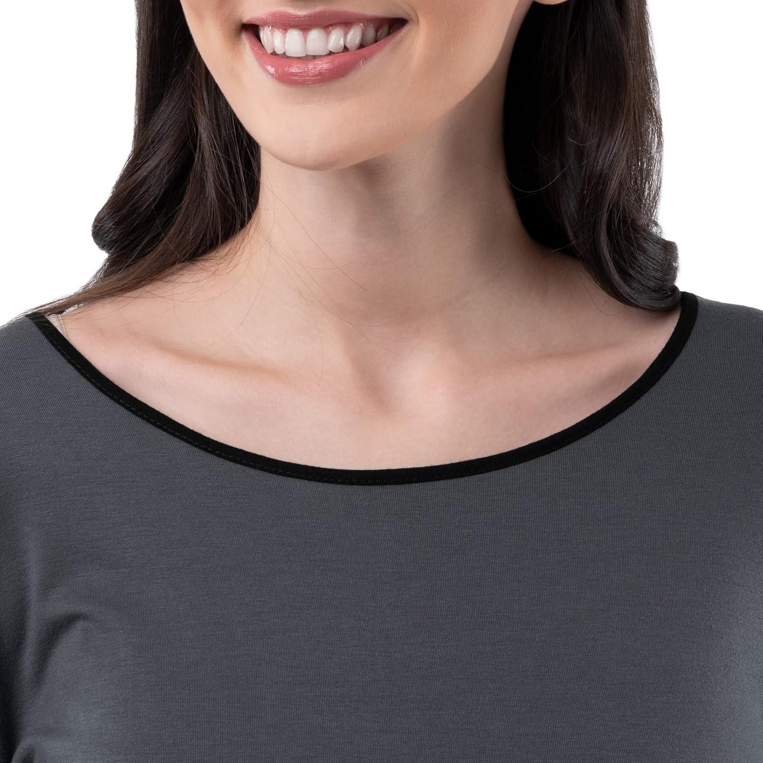 imageFruit of the Loom Womens Long Sleeve Tee and Pant 2 Piece Sleep SetGrey