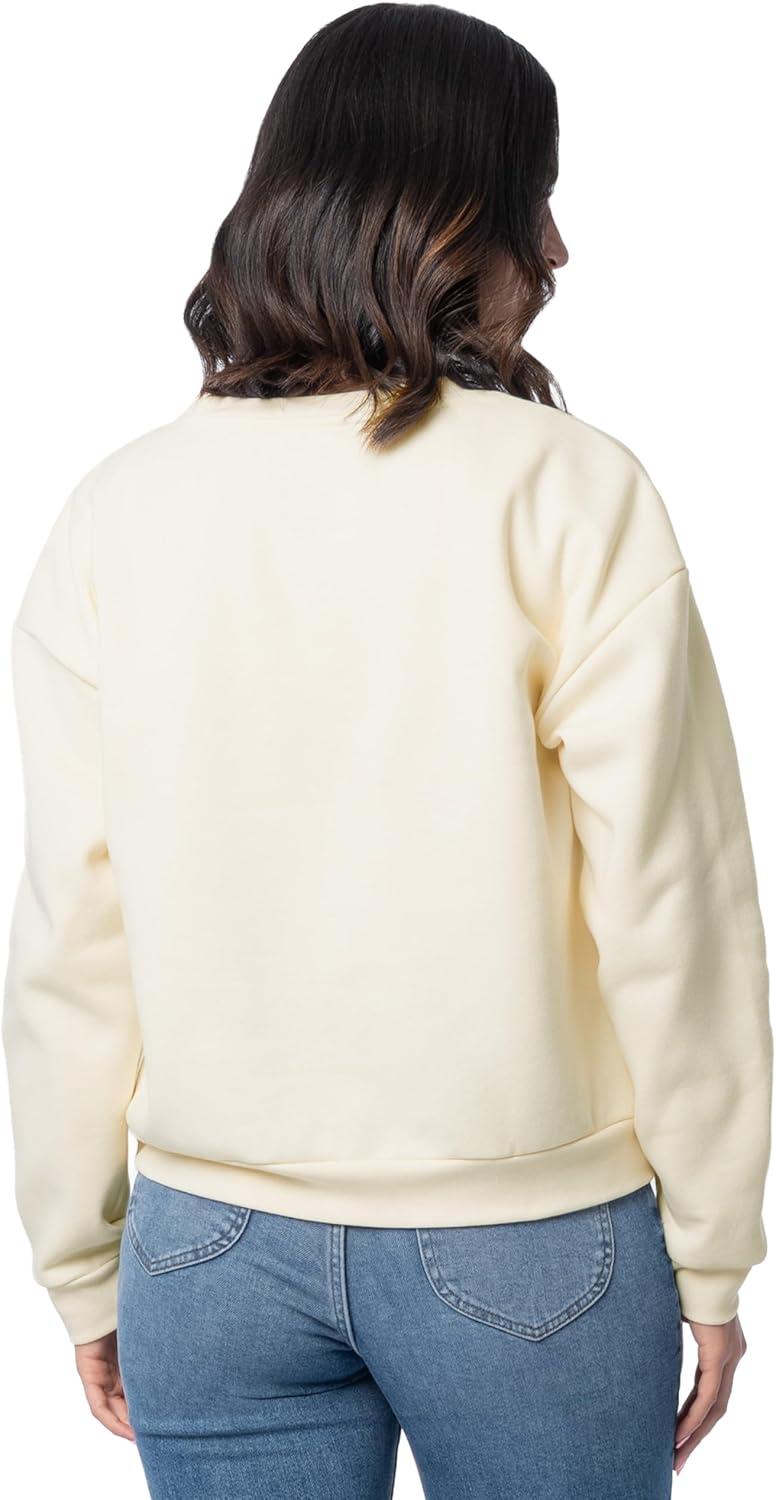 imageFruit of the Loom Womens Vneck Fleece Pullover Cropped SweatshirtButtercream
