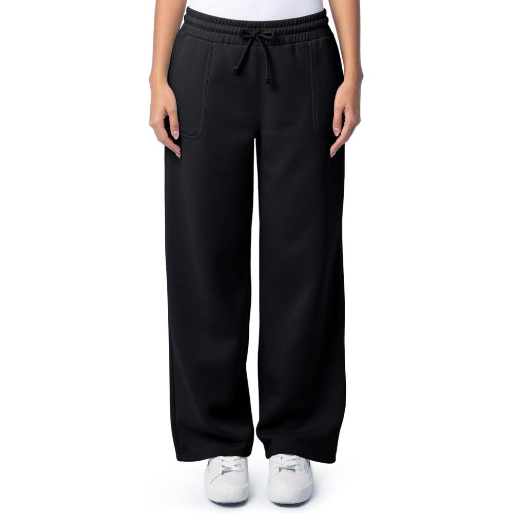 imageFruit of the Loom Womens WideLeg Fleece SweatpantsBlack