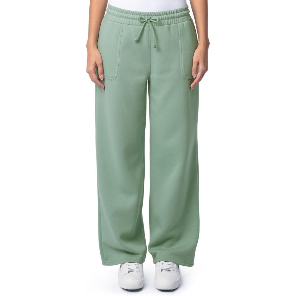 imageFruit of the Loom Womens WideLeg Fleece SweatpantsGranite Green