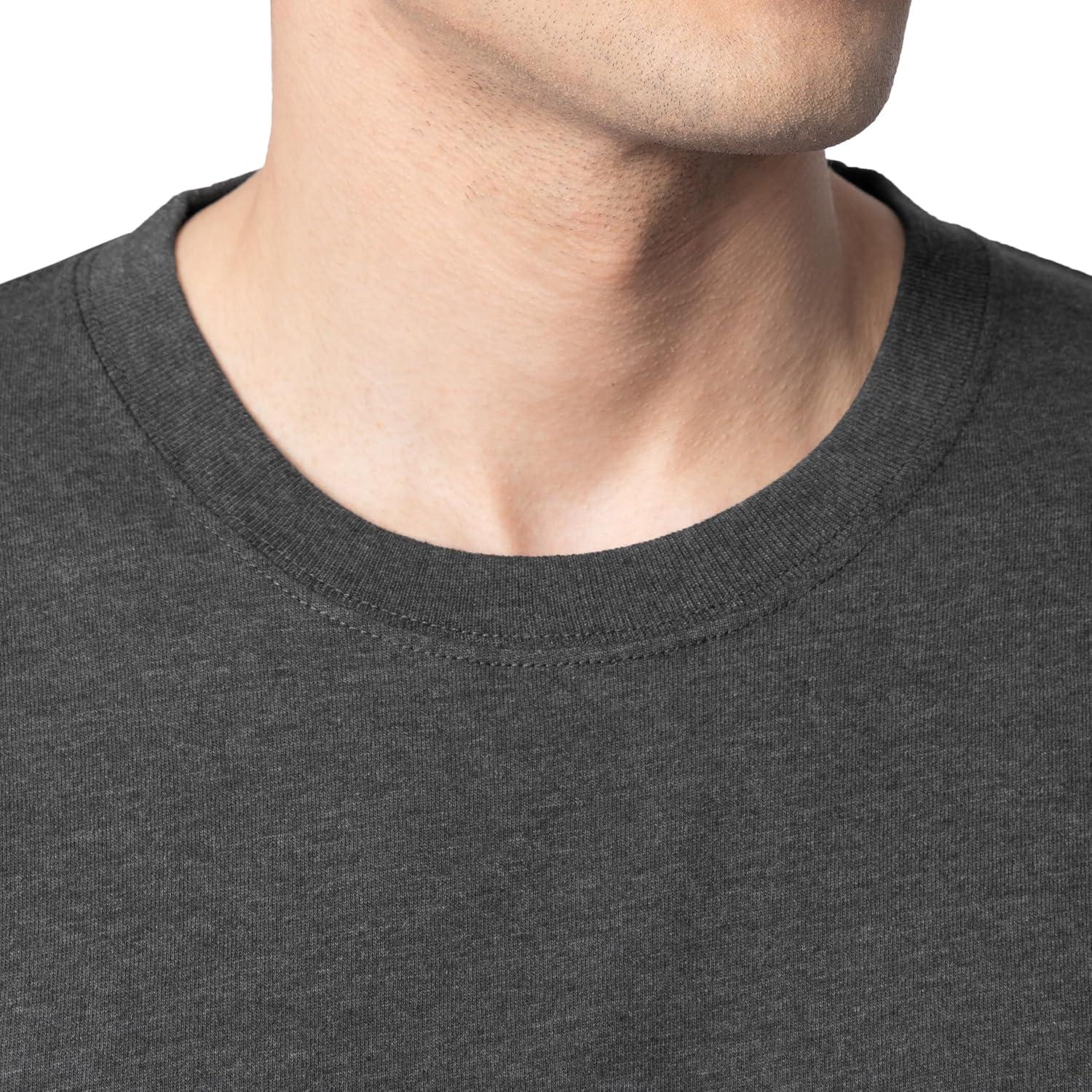 imageFruit of The Loom Mens Eversoft Cotton Long Sleeve T Shirts Breathable amp Moisture Wicking with Odor ControlLong Sleeve Black Heather