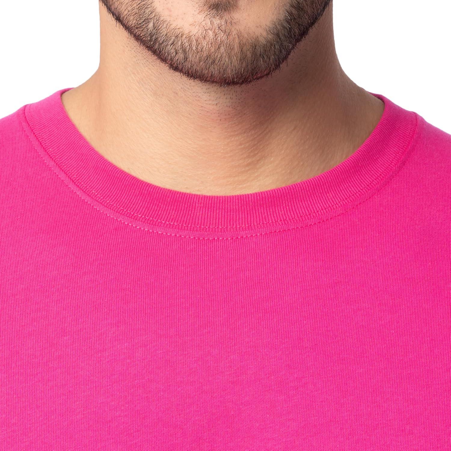 imageFruit of The Loom Mens Eversoft Cotton Long Sleeve T Shirts Breathable amp Moisture Wicking with Odor ControlLong Sleeve Cyber Pink