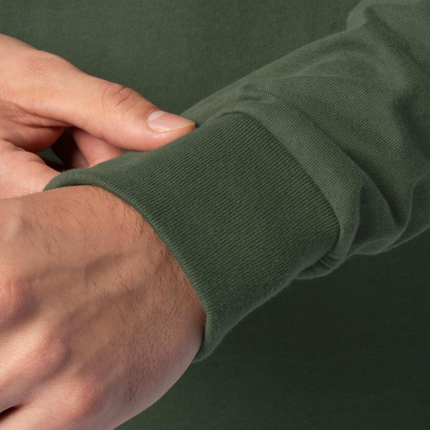 imageFruit of The Loom Mens Eversoft Cotton Long Sleeve T Shirts Breathable amp Moisture Wicking with Odor ControlLong Sleeve Military Green