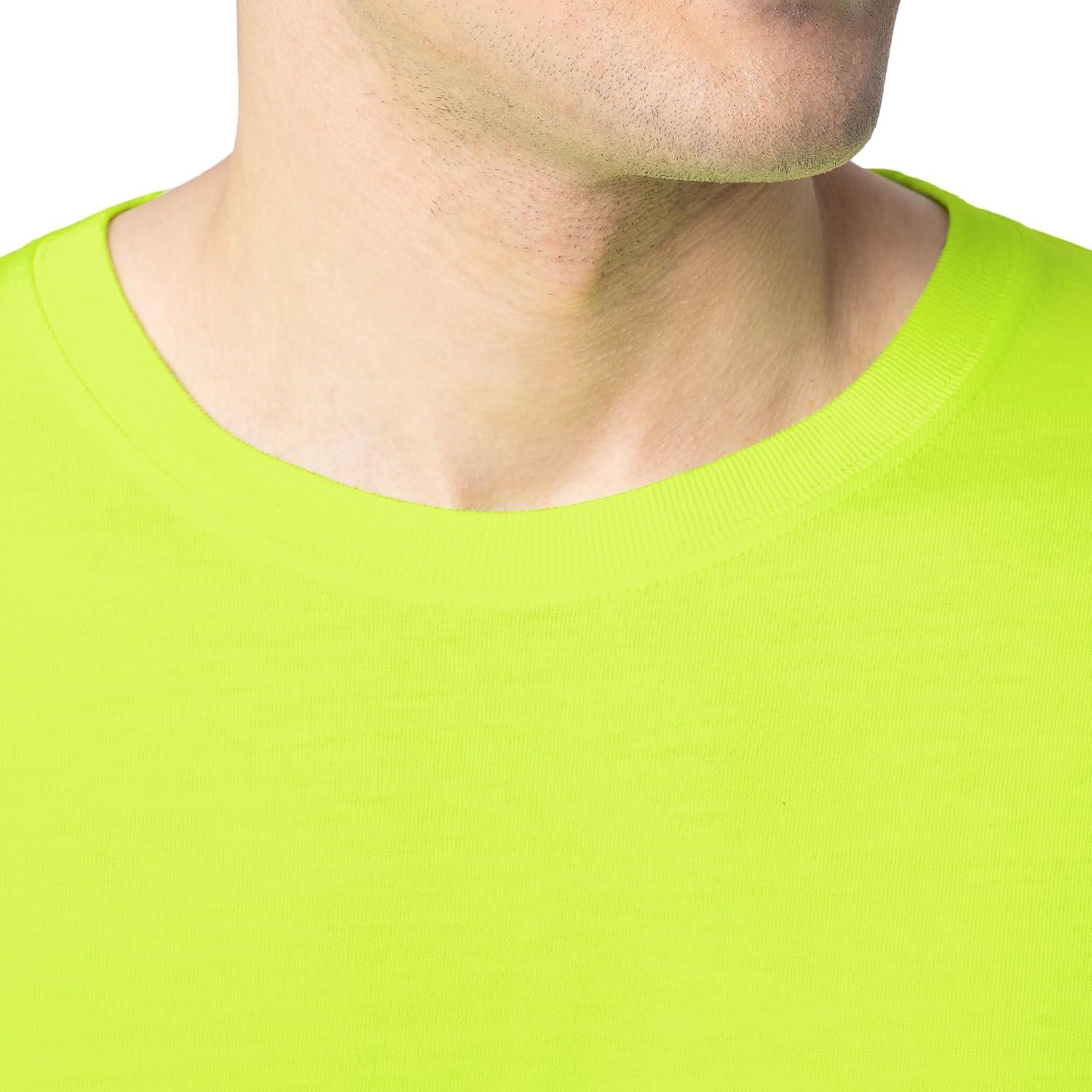 imageFruit of The Loom Mens Eversoft Cotton Long Sleeve T Shirts Breathable amp Moisture Wicking with Odor ControlLong Sleeve Safety Green
