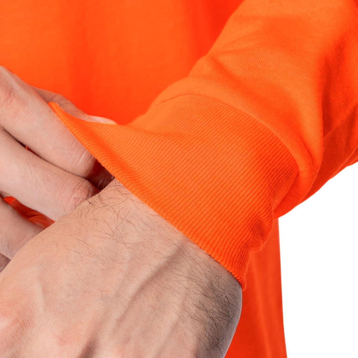 imageFruit of The Loom Mens Eversoft Cotton Long Sleeve T Shirts Breathable amp Moisture Wicking with Odor ControlLong Sleeve Safety Orange
